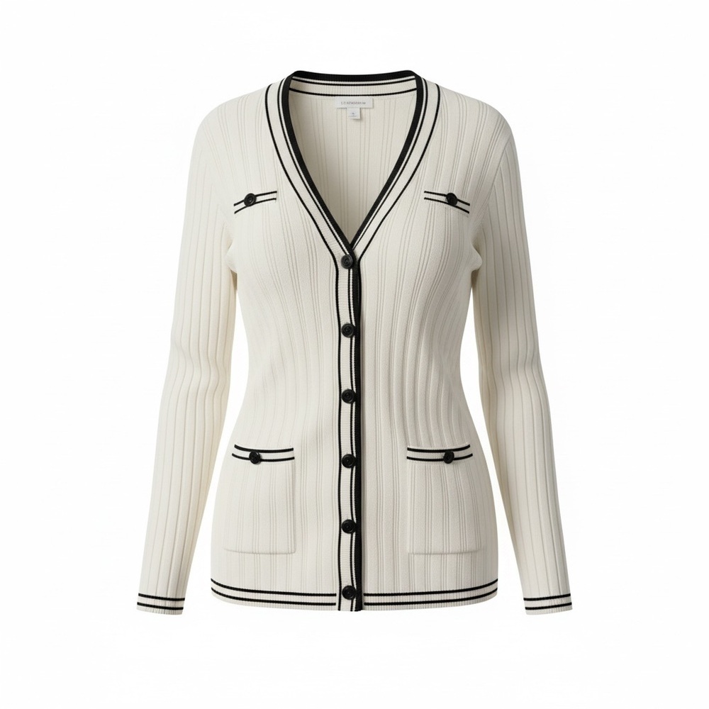 Liz Claiborne Women's Cardigan with Black Trim - Picture 2 of 7
